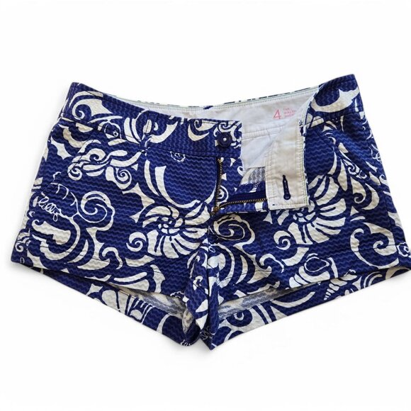 Lilly Pulitzer The Walsh Shorts Spectrum Blue Tide Pools Size 4 - Picture 2 of 6
